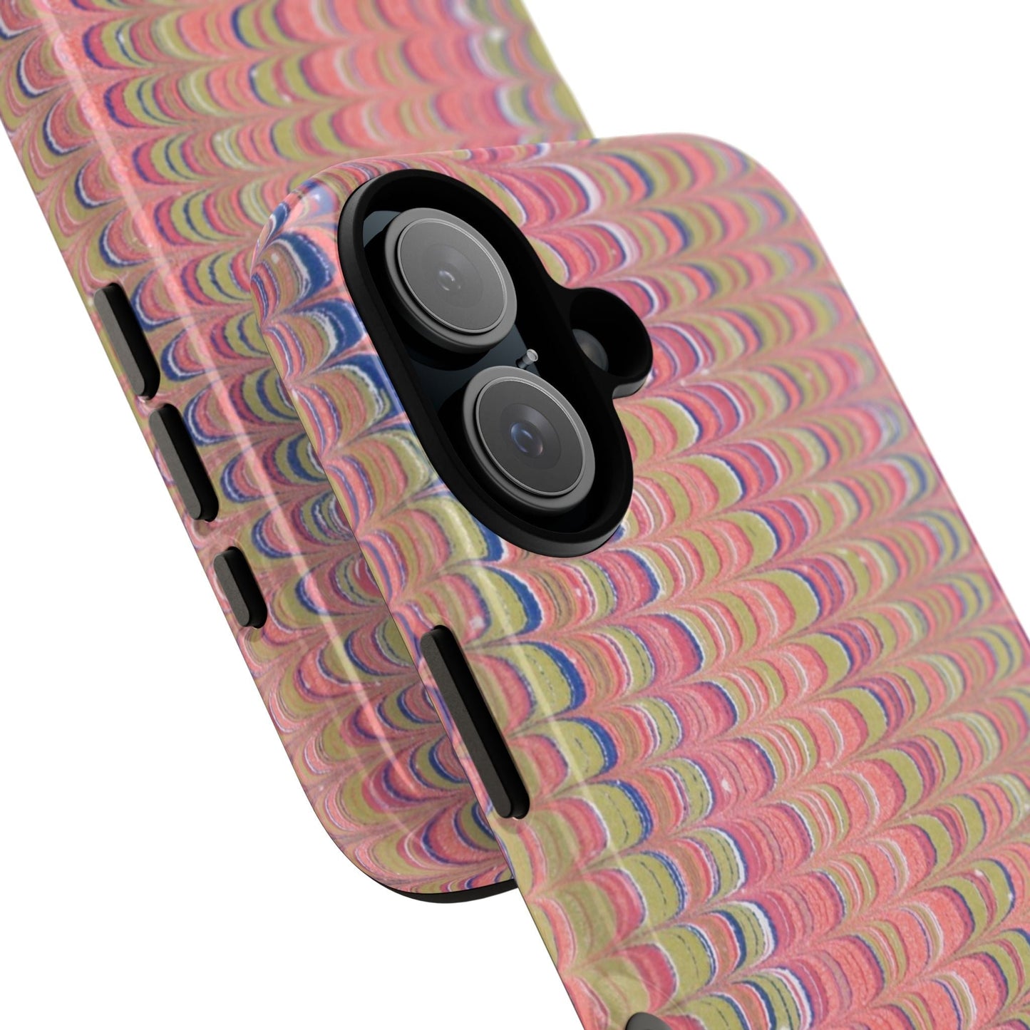 Pink Pastels Feather Marbled Vintage Design iPhone 16 + Samsung + Apple + Google - 2 finishes