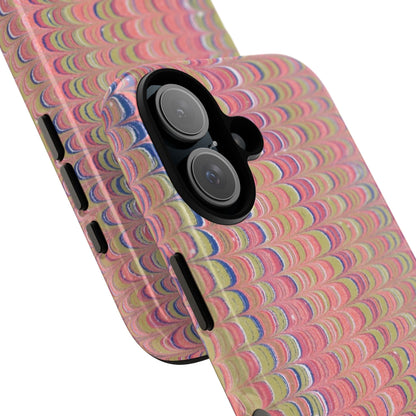Pink Pastels Feather Marbled Vintage Design iPhone 16 + Samsung + Apple + Google - 2 finishes