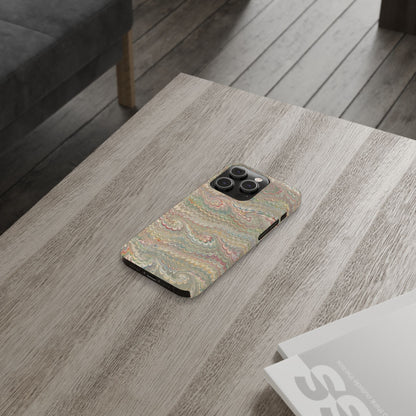 Soft Green and Multi-Colored Marbled Design, Italy Feather Phone Case, Multi-Color, Slim Phone Cases, Case-Mate IPHONE16 and all sizes