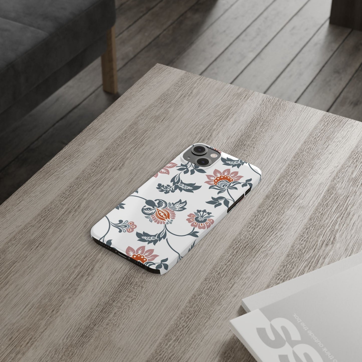 Pink and Green Flower Pattern, Floral Slim Phone Cases, Case-Mate IPHONE16 and all sizes